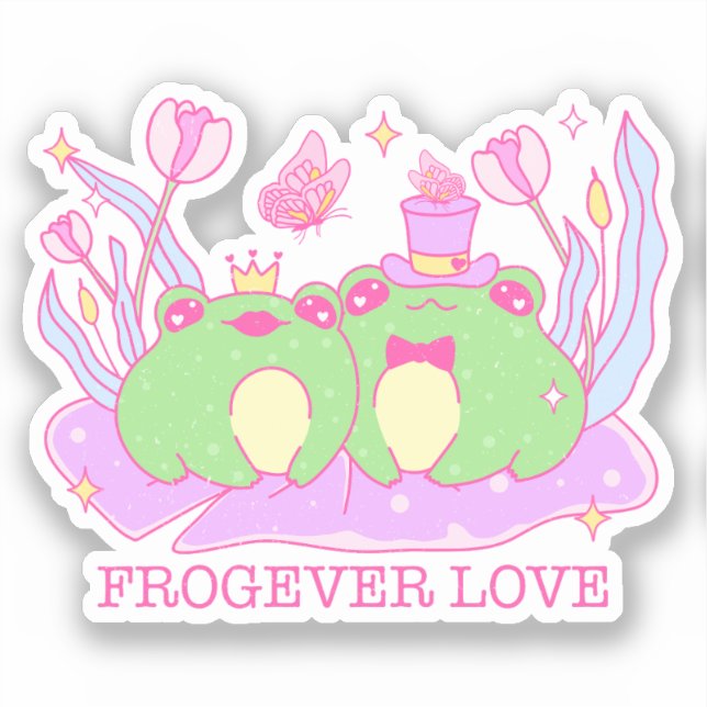Sticker Cute Frog - Frogever Love (Recto)