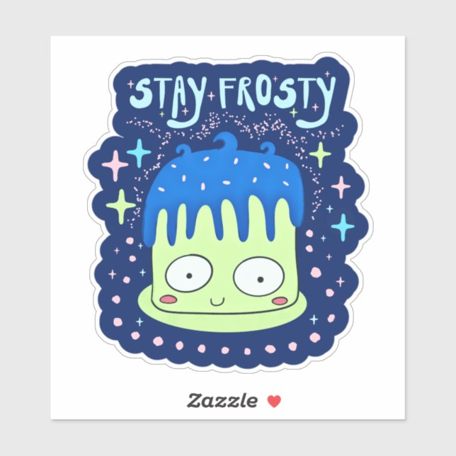 Sticker Cute gâteau Kawaii (Feuille)