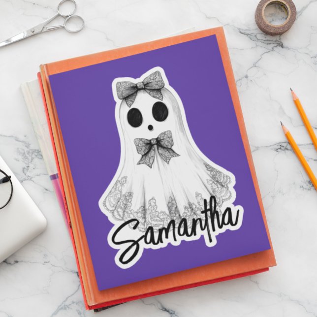 Sticker Cute Ghost Lace Vintage Halloween Custom (Créateur téléchargé)