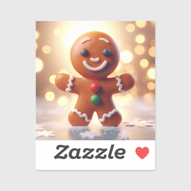 Sticker Cute gingerbread man cookie (Feuille)