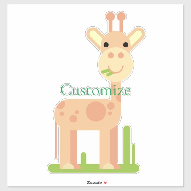 Sticker Cute Giraffe Munching Thunder_Cove (Feuille)