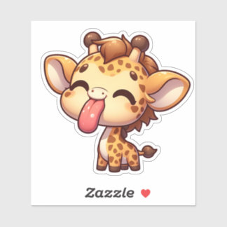 Sticker Cute Giraffe Sticking sa langue