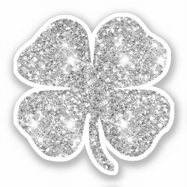 Sticker Cute Glam Girly Silver Parties scintillant Lucky C (Recto)