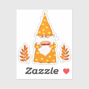 Sticker Cute Gnome de Thanksgiving