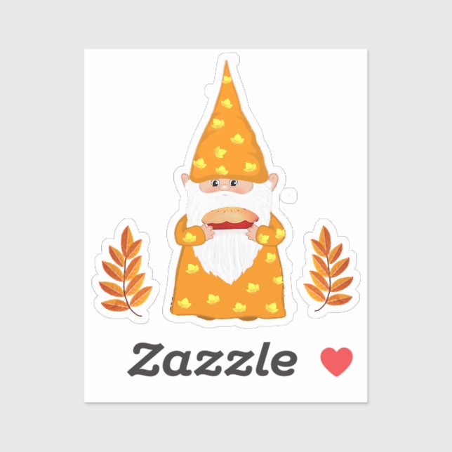 Sticker Cute Gnome de Thanksgiving  (Feuille)