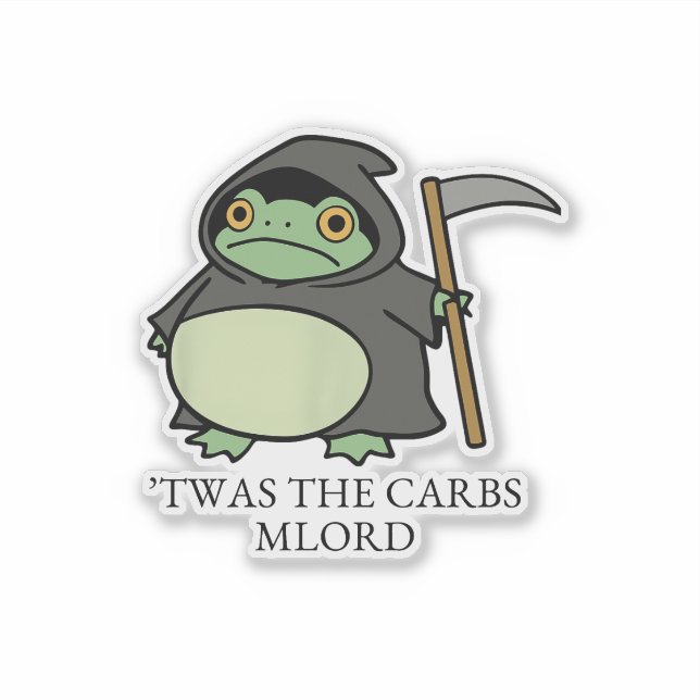 Sticker Cute Grim Reaper Frog – C'étaient les glucides, M' (Devant)