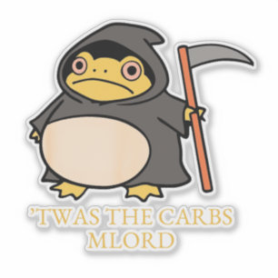 Sticker Cute Grim Reaper Frog – ’Twas the Carbs M’Lord