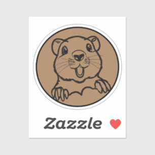 Sticker Cute Groundhog surgit
