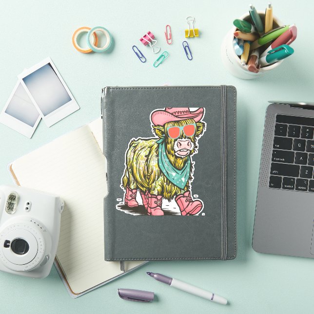 Sticker Cute Highland Cow, Ouest (Couverture iPad)