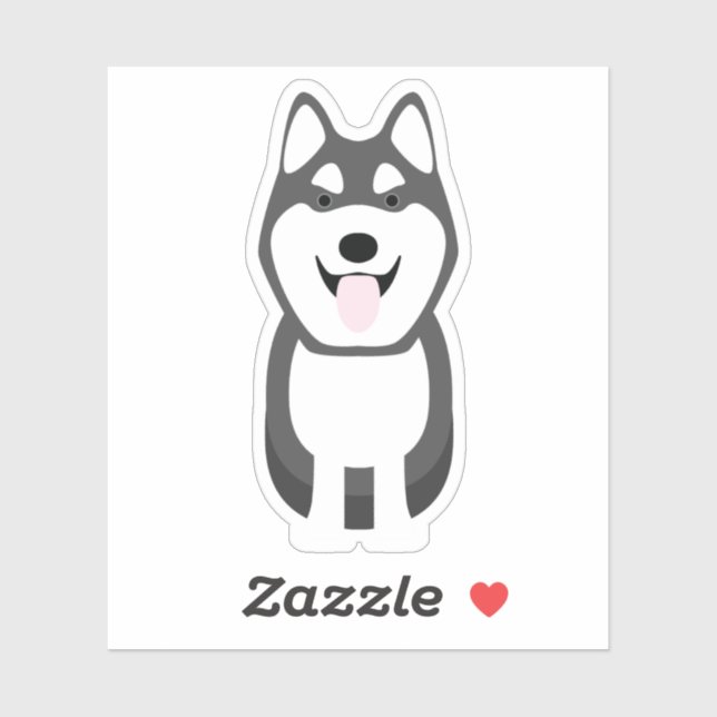 Sticker Cute Husky Chien Chien Chien Chiot Pet Animal Kiss (Feuille)