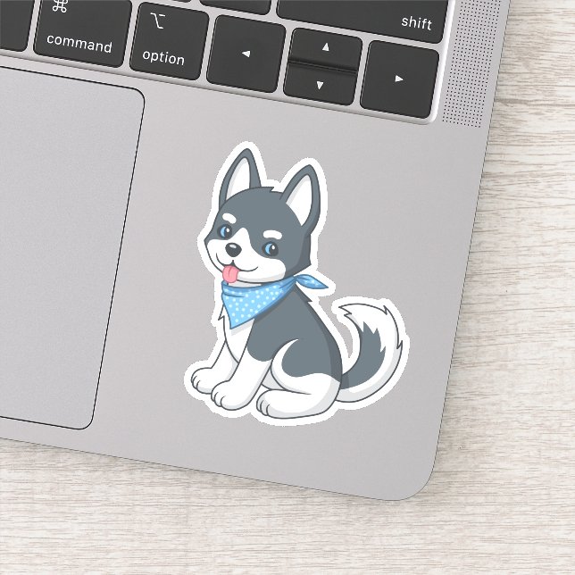 Sticker Cute Husky Puppy Dog (Détail)