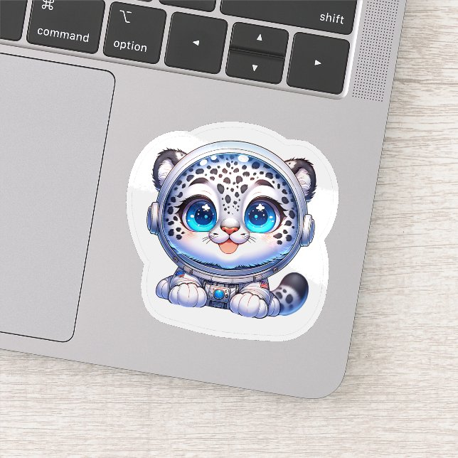 Sticker Cute Kawaii Astronaut Snow Leopard   (Détail)