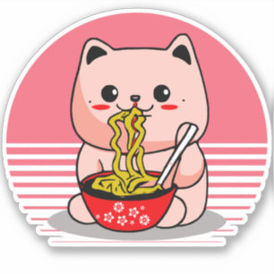 Sticker Cute Kawaii chat ramen