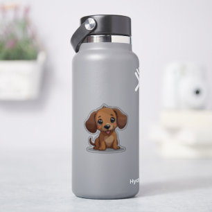 Sticker Cute Kawaii Dachshund, Happy Puppy, Petit
