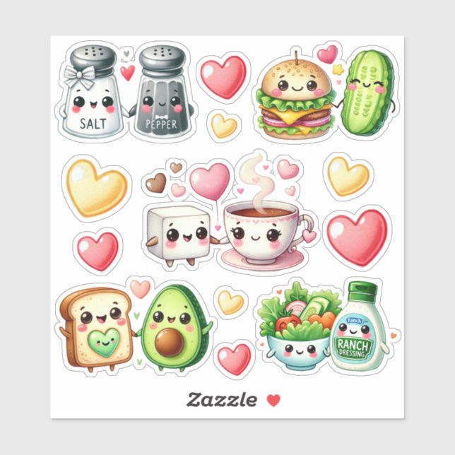 Sticker Cute Kawaii Foodie (Feuille)