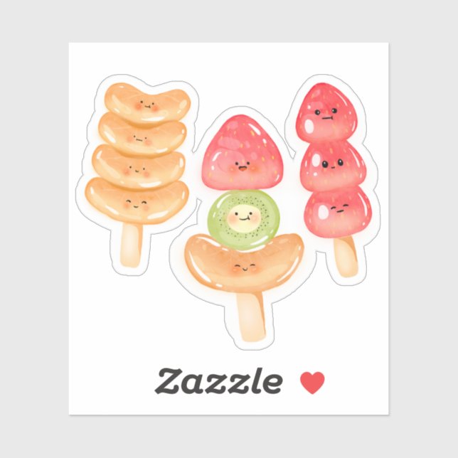 Sticker Cute Kawaii Hand-drawn Tanghulu (Feuille)