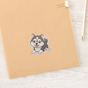 Sticker Cute Kawaii Husky Adorable Husky Conception de la