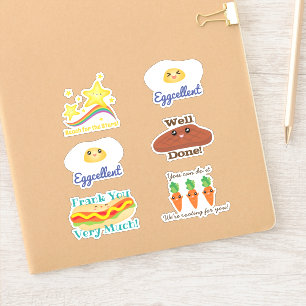 Sticker Cute Kawaii Nourriture Motivationnelle Mots