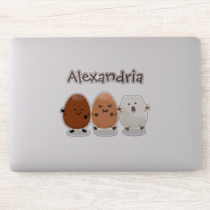 Sticker Cute kawaii oeufs humoristique dessin animé
