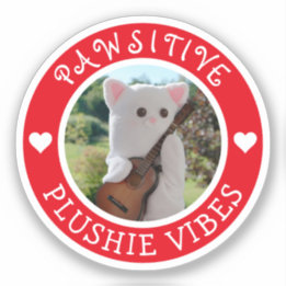 Sticker Cute Kawaii Red Pawsitive Plushie Vibes Photo