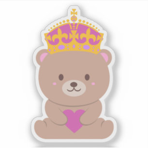 Sticker Cute Kawaii Rose princesse royale ours