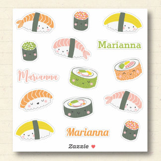 Sticker Cute Kawaii Sushi Custom-Cut Vinyl