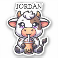 Cute Kawaii vache avec thé à bulle Personnalisé