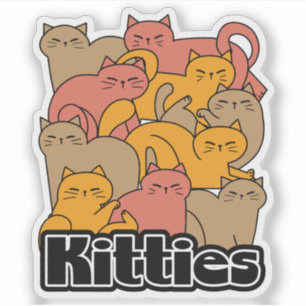 Sticker Cute Kitties Design - Cat Art adorable