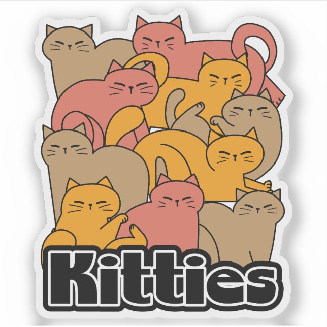 Sticker Cute Kitties Design - Cat Art adorable (Devant)
