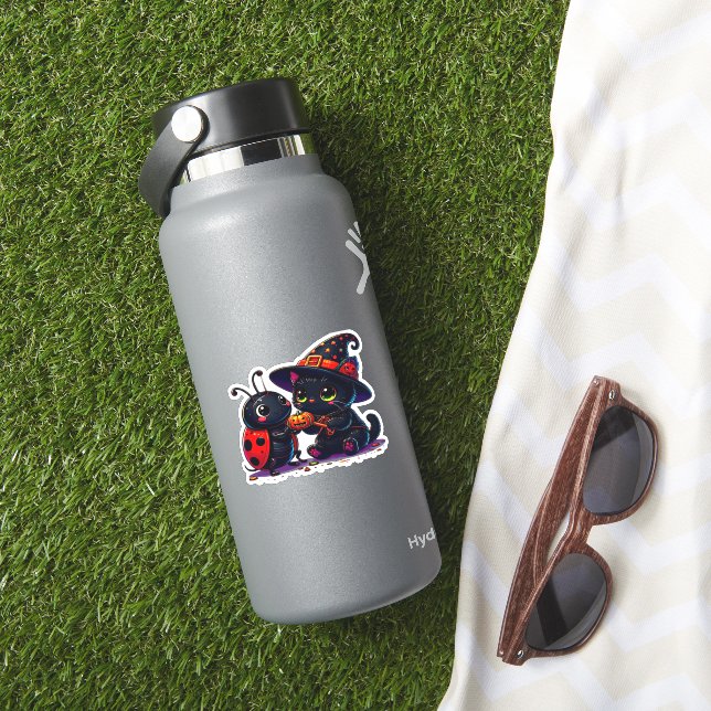 Sticker Cute Ladybug and Black Cat Halloween Classic T-Shi (HydroFlask Insitu)