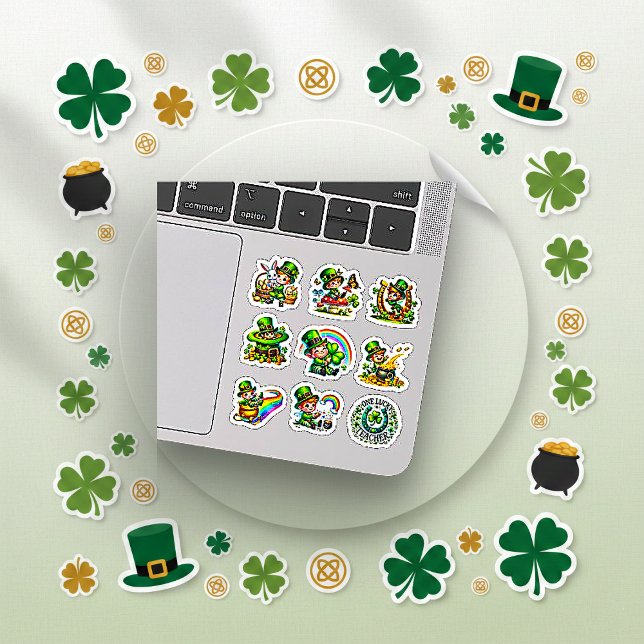 Sticker Cute Leprechaun Rainbow St. Patrick's Day Set (Créateur téléchargé)