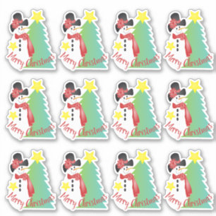 Sticker Cute Little Artsy Snowman