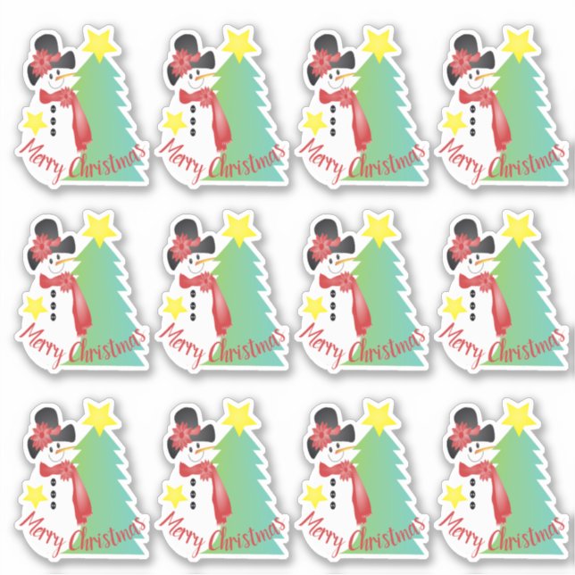 Sticker Cute Little Artsy Snowman (Devant)