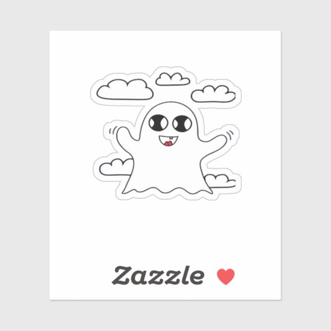 Sticker Cute Little Boo Style Créatif (Feuille)