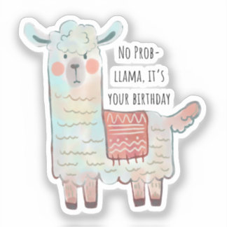 Sticker Cute llama, dessin animal alpaga