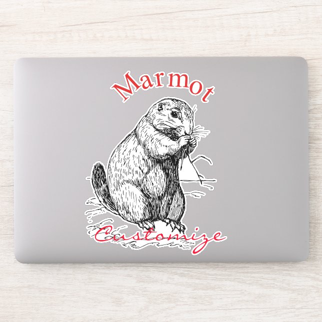 Sticker Cute Marmot Animal Thunder_Cove (Ordinateur)