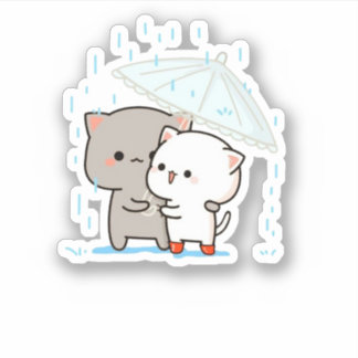 Sticker Cute Mochi Peach Cat
