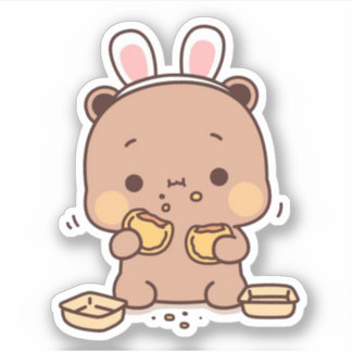 Sticker Cute Mochi Peach Cat