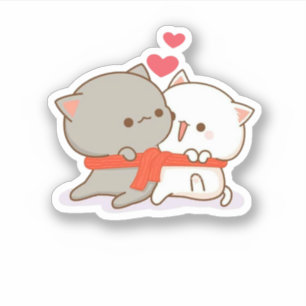 Sticker Cute Mochi Peach Cat
