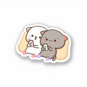 Sticker Cute Mochi Peach Cat