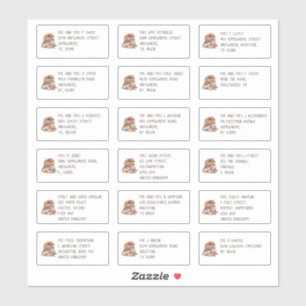 Sticker Cute Mouse 18 Nom individuel Adresse Thanksgiving