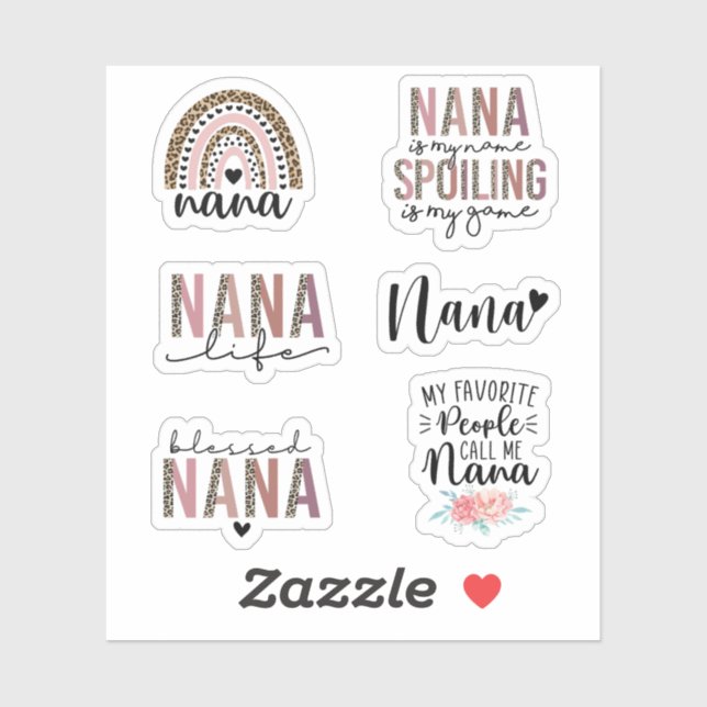 Sticker Cute Nana, Cadeau pour grand-mère, Cadeau grand-mè (Feuille)
