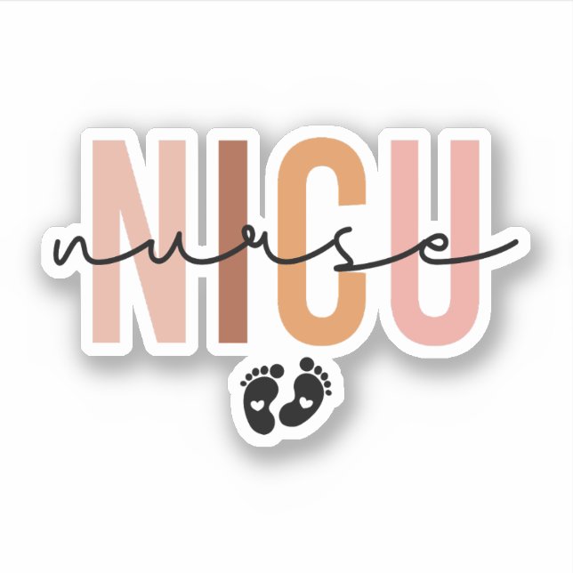 Sticker Cute Nicu Nurse Design, Cadeau Pour NICU Nurse (Devant)