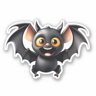 Sticker Cute noir Bat vinyle découpé sur mesure