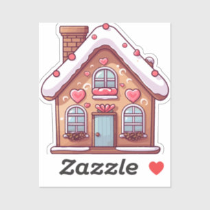 Sticker Cute pain d'épices Maison de Noël