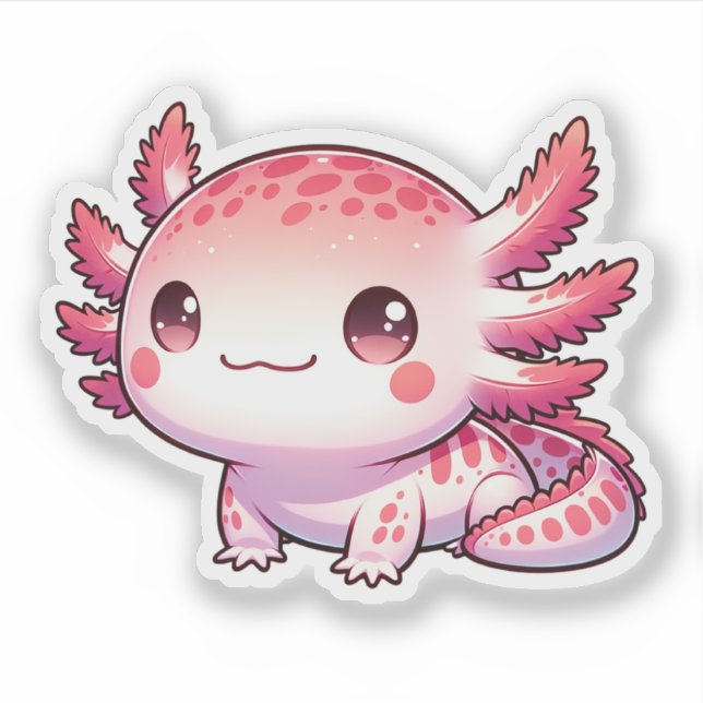 Sticker Cute Pastel Axolotls Nouveaux modèles Vinyl St (Devant)