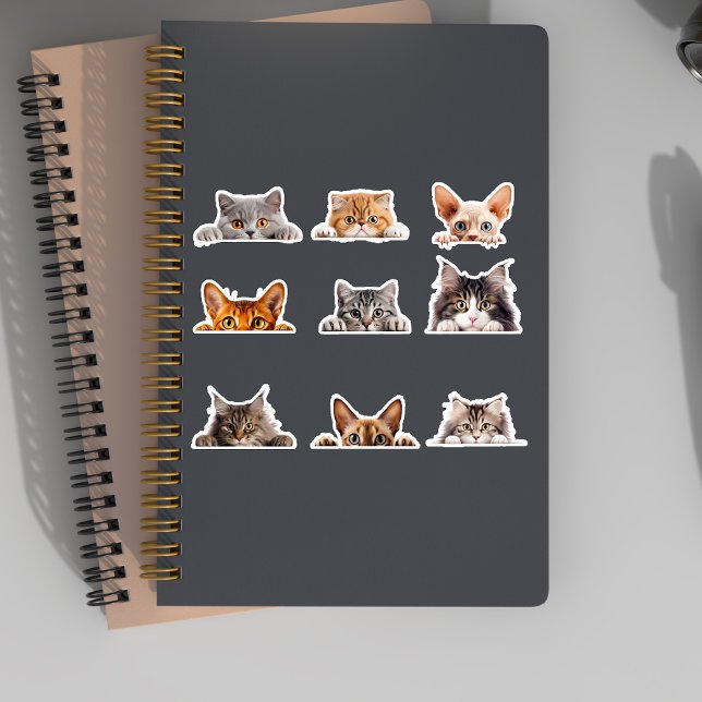 Sticker Cute Peeking Chats Bengale Siamese (Créateur téléchargé)