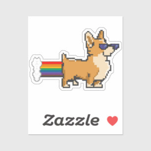 Sticker Cute Pixel Corgi