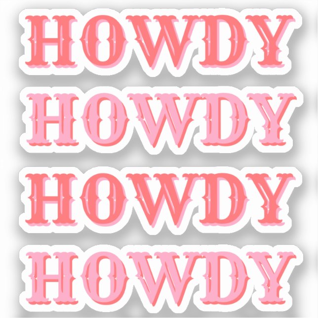 Sticker Cute Preppy Girl Howdy Pink (Recto)