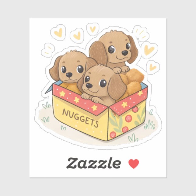 Sticker Cute puppies nuggets (Feuille)